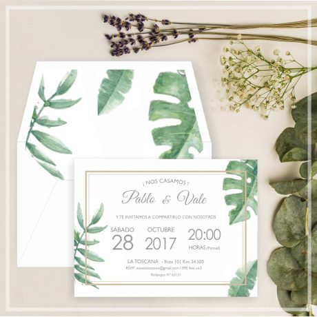 tarjetas casamiento_ sobre y tarjeta con hojas