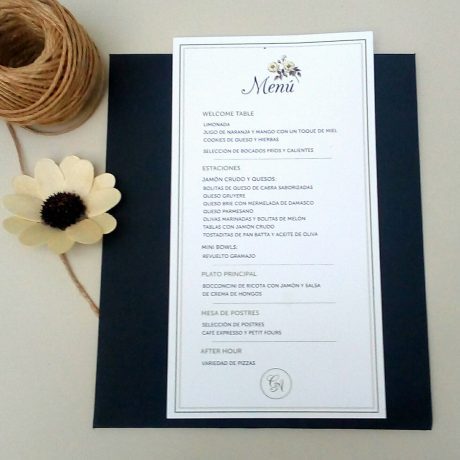 menu con rosas